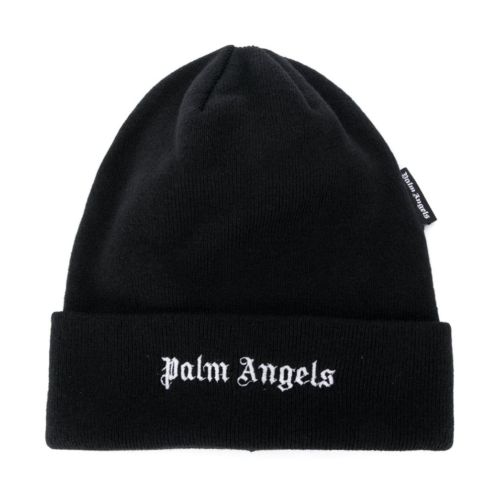 Palm angels logo-embroidered beanie